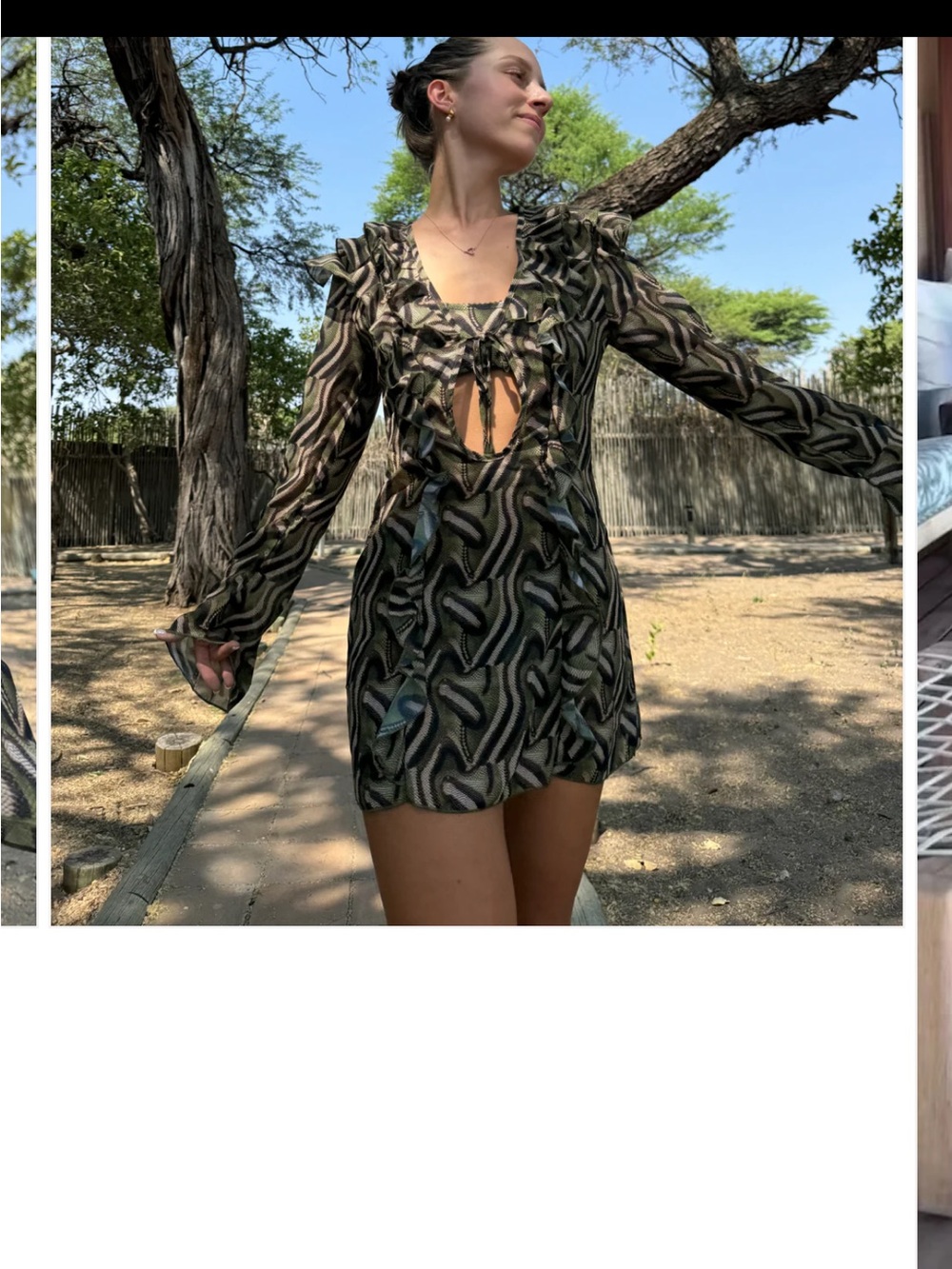 Strawberry Milk Mob snake Chiffon Mini Dress